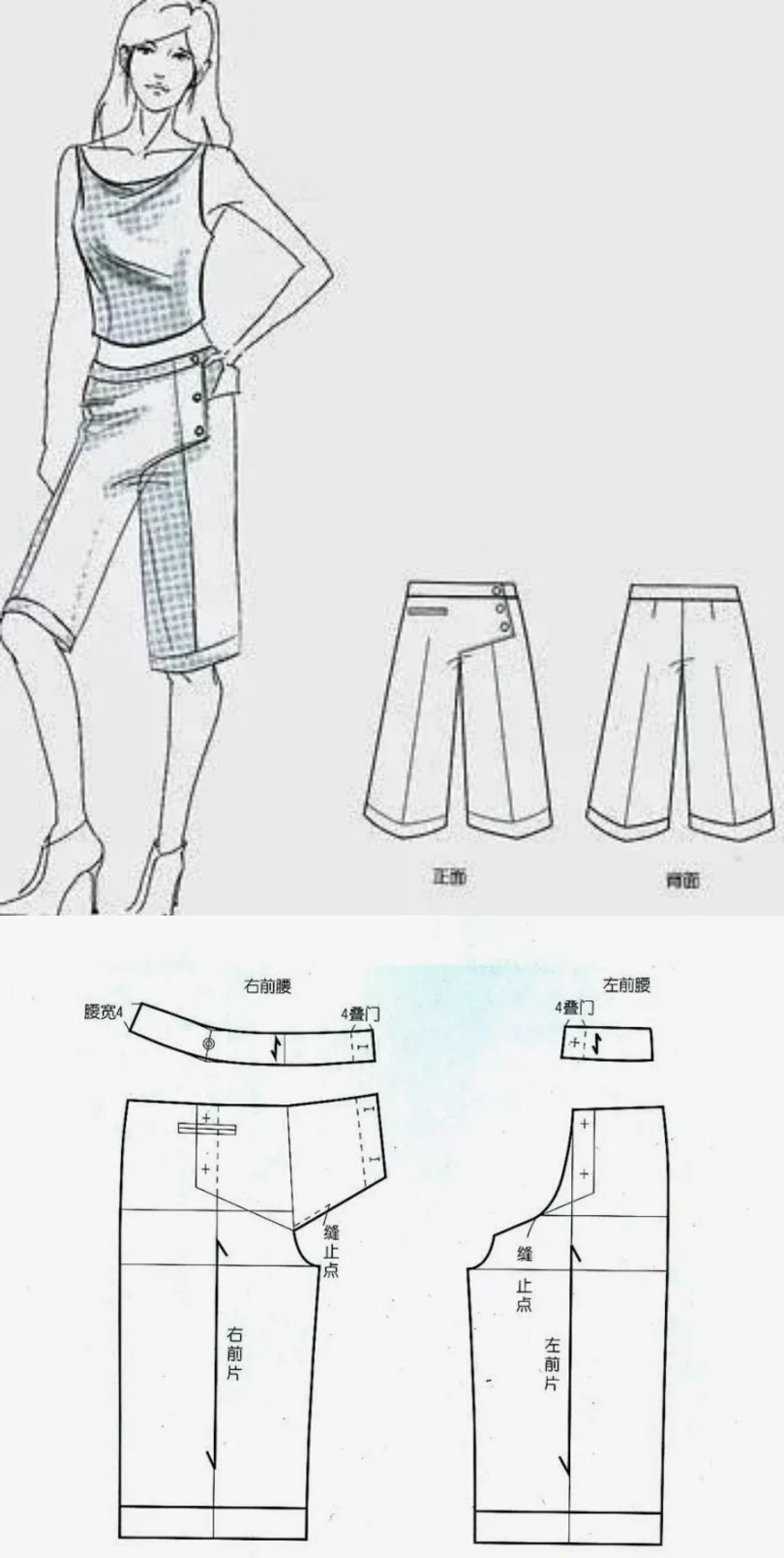 五分裤画法图片