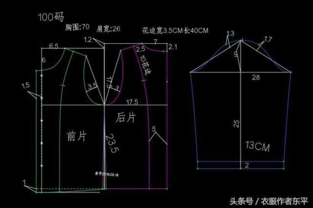 宝宝套装裁剪图