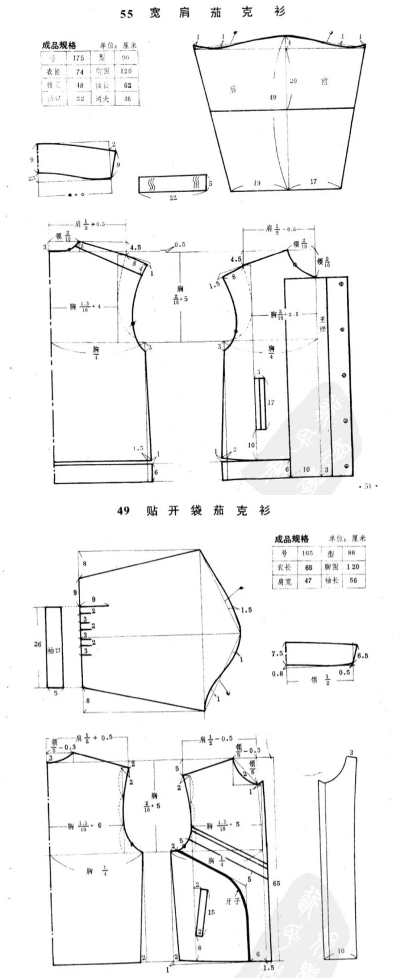 http://男裝裁剪圖
寬肩茄克衫
貼開袋茄克衫