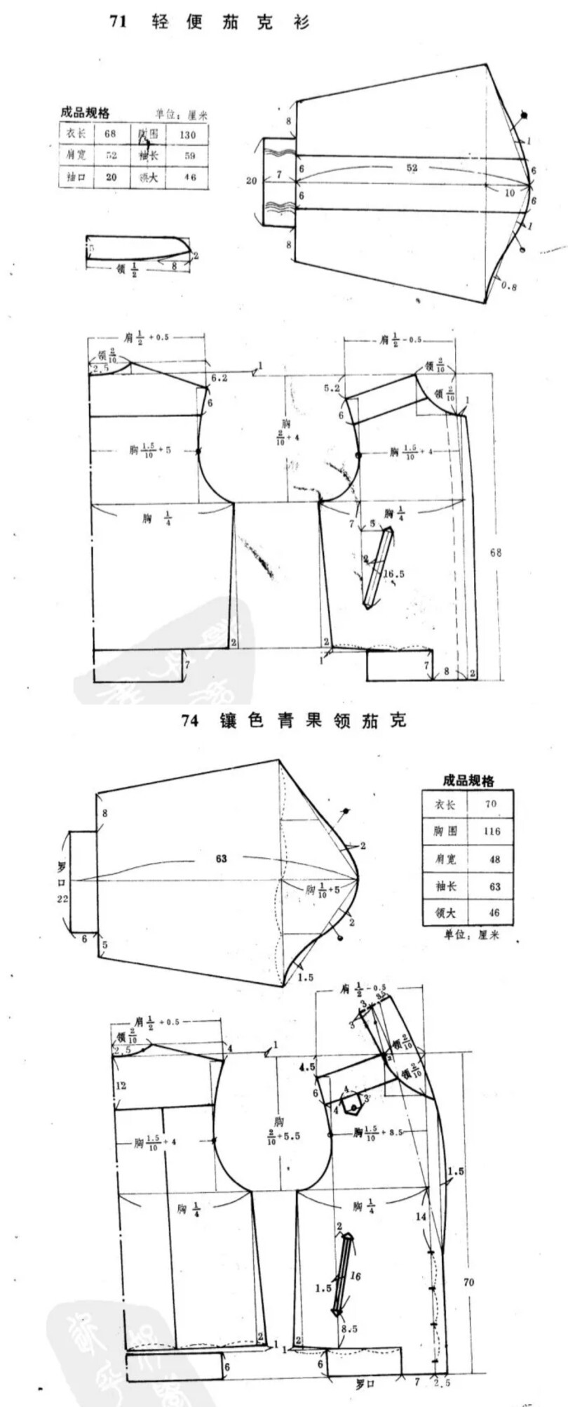 http://男裝裁剪圖
鑲色青果領(lǐng)茄克衫