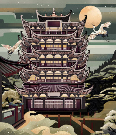 中国风城市系列插画 ​​​​| Amber Liu ​​​