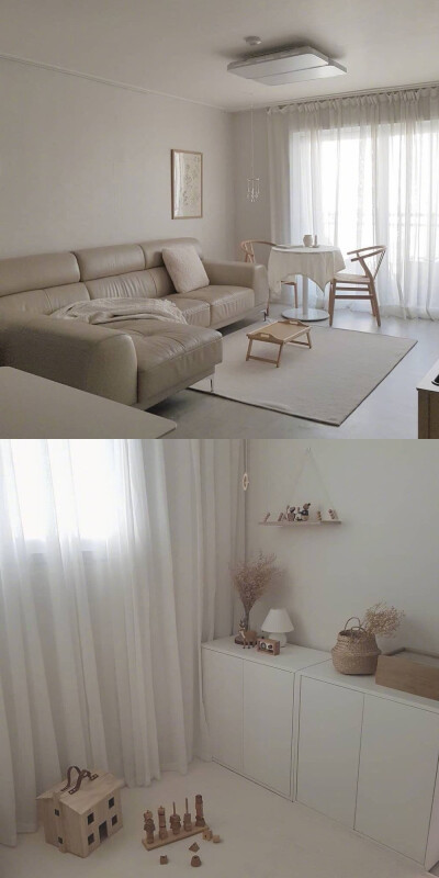 Room | 梦想中纯白美好的房间布置
阳光透过纱帘洒下来的感觉 ​​​