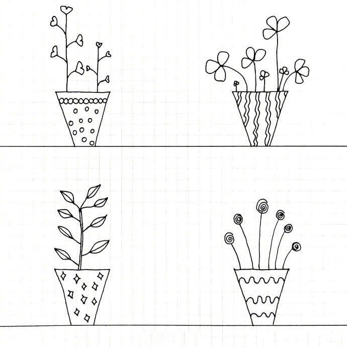 小盆栽简笔画