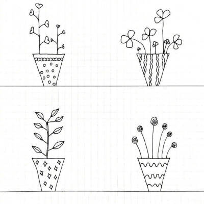 小盆栽简笔画