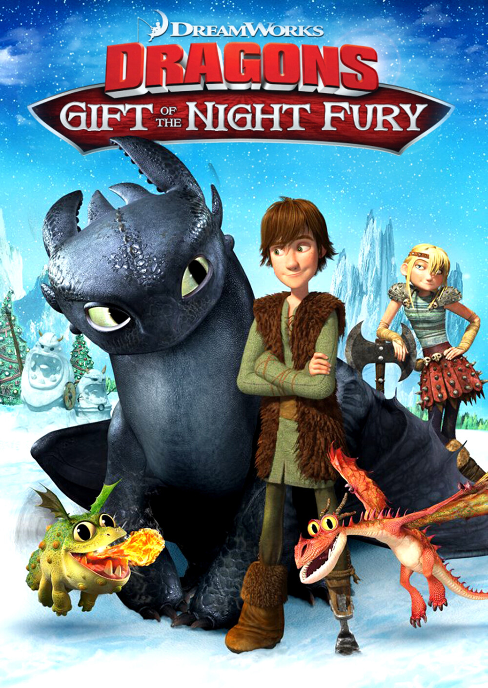 《驯龙高手1番外篇：龙的礼物》(Dragons: Gift of the Night Fury,2011年,美国):远在北欧大海中央的博克岛，即将迎来一年一度的快乐圣诞节。维京少年希卡普和他的好朋友无牙仔在自由翱翔时，天空突然布满了各种各样的龙，连岛上的龙也跟着振翅高飞、随之远去。岛民们非常失落，但也只能面对龙离去的事实。没多久，无牙仔装上希卡普为它制作的尾巴后也飞走了，几天过后也没有返回，这令希卡普非常失落。某天，他被夺门而出的胖龙Meatlug撞到空中，顺势骑着它来到了一片陌生的小岛。在那里，希卡普发现了所有失踪的龙，也明白了他们离开博克岛的原因。而无牙仔的离开，却是由于另外一件事。