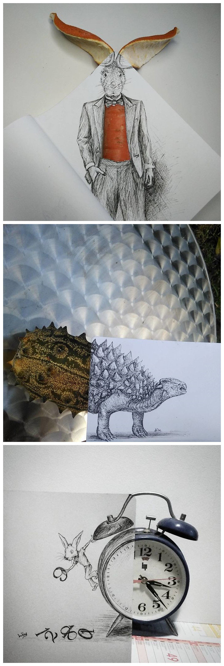 插画和现实的巧妙结合.