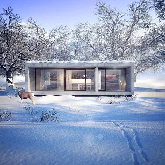 雪中建筑效果图