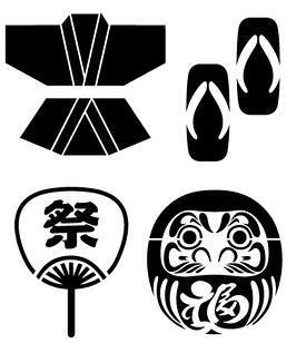 夏日祭 和风小物 黑白线稿 橡皮章素材 堆糖 美图壁纸兴趣社区