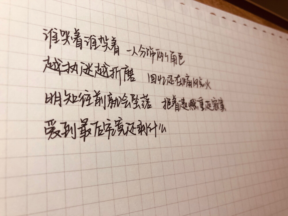 手写 摘抄 歌词 练字 