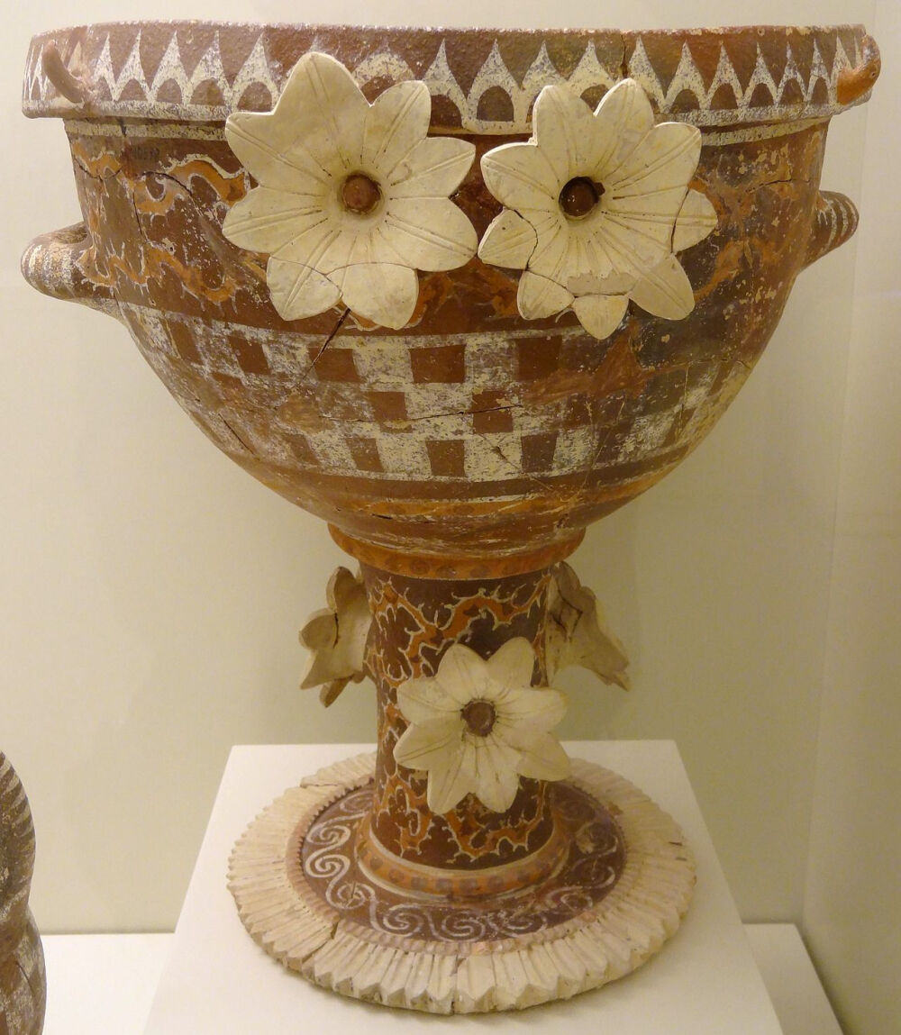 Kamares ware, Minoen Period, Crete 卡马雷斯彩陶，产于公元前两千年左右克里特岛米诺斯王朝时期，被称为最漂亮的彩陶之一。