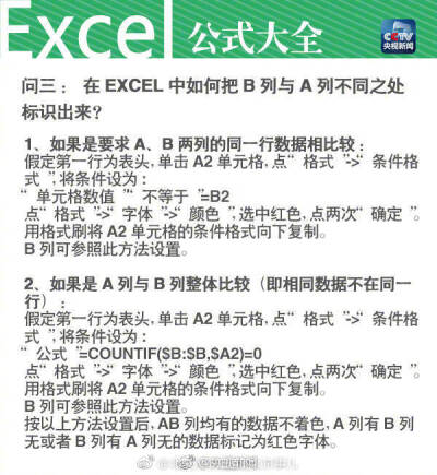 【快转走！常用Excel公式都在这儿了！】求和、平均数、最大值、标准差……如何查找重复值；如何自动标出符合条件的数值……进阶版Excel超实用技巧。存好！有用！