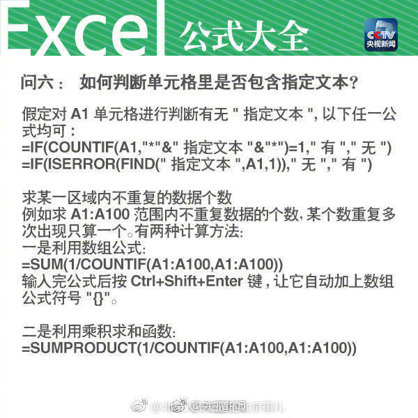 【快转走！常用Excel公式都在这儿了！】求和、平均数、最大值、标准差……如何查找重复值；如何自动标出符合条件的数值……进阶版Excel超实用技巧。存好！有用！