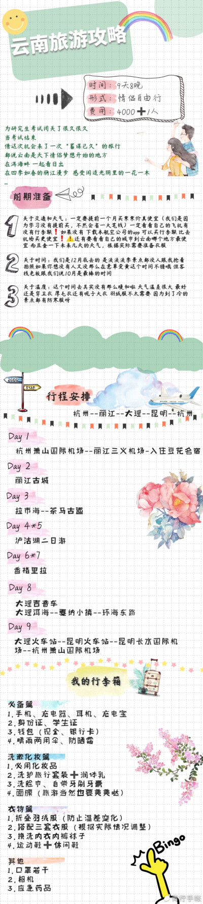 【9天8晚云南丽江大理游记篇】理想中的生活就是：拿着相机带着女票到处去旅行[带着微博去旅行]在杭州呆久了就会向往云南旅行的蓝天白云，向往丽江拉市海玉龙雪山泸沽湖，向往大理苍山洱海，这篇包含了丽江旅游攻略or…