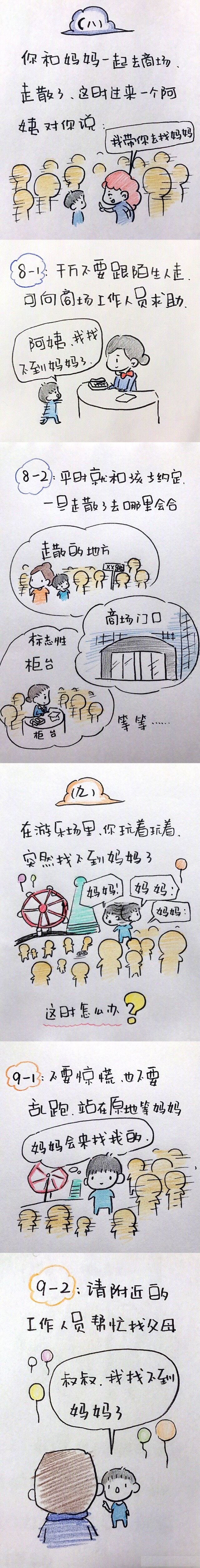 这10道“保命题”，父母请教会孩子！ 要给孩子一个观点：不要自己一个人去帮助别人，特别是成年人。（cr.点点家的土小豆 ）