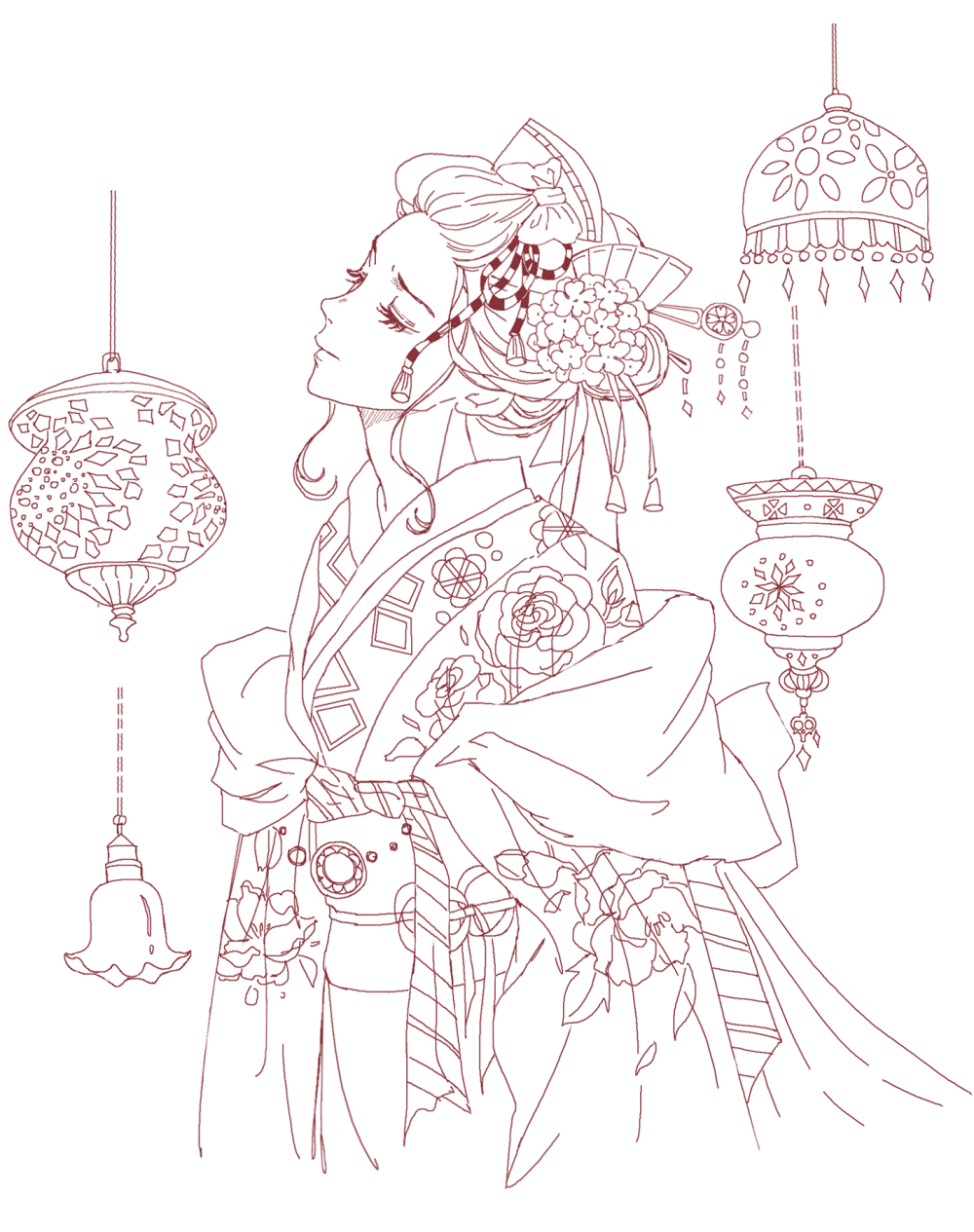 和风少女发一发步骤~ （作者： 森眠子 ）