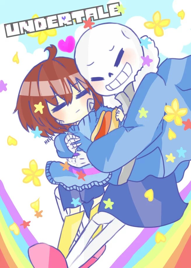 Sans×Frisk 侵删 - 高清图片，堆糖，美图壁纸兴趣社区