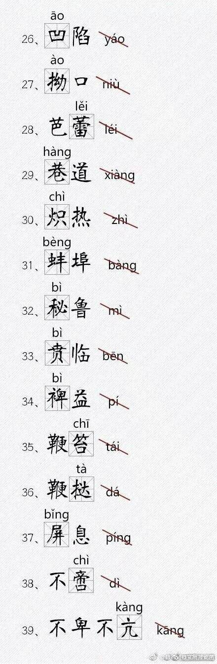 语文易错字音