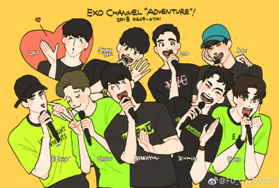 EXO 绘画 cr：FU_ULLMOON