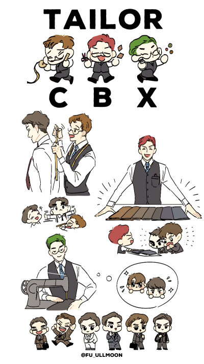 金钟大，边伯贤，金珉锡 CBX cr：FU_ULLMOON