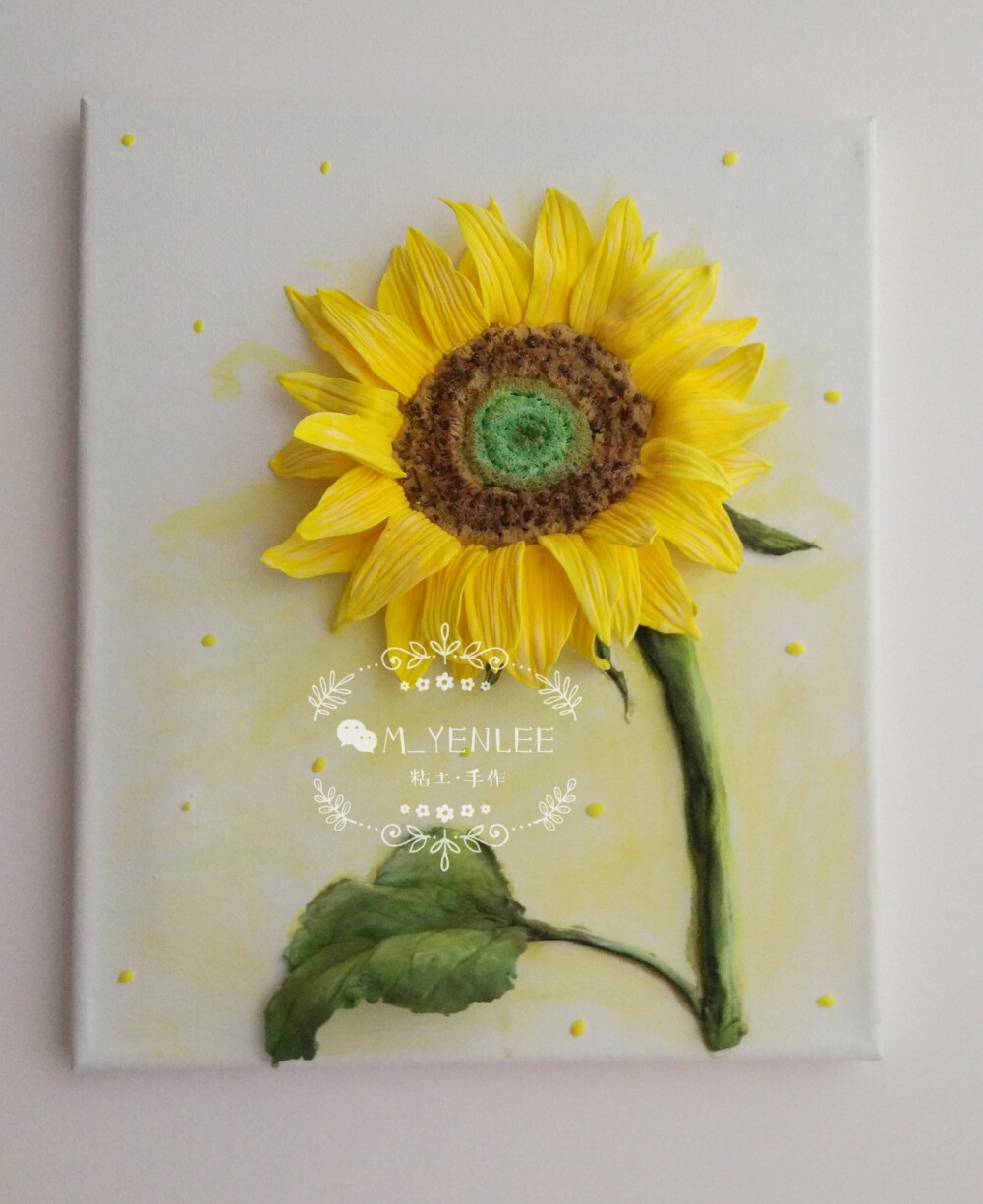 粘土浮雕画向日葵