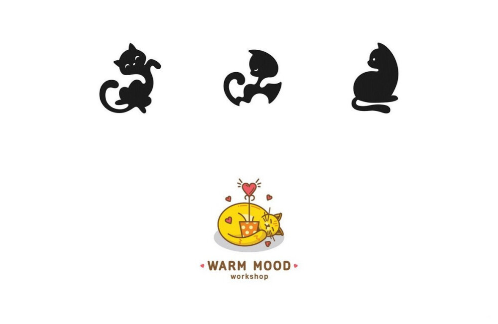 关于小猫的LOGO设计 #标志分享# 作者:Anton Shmelev