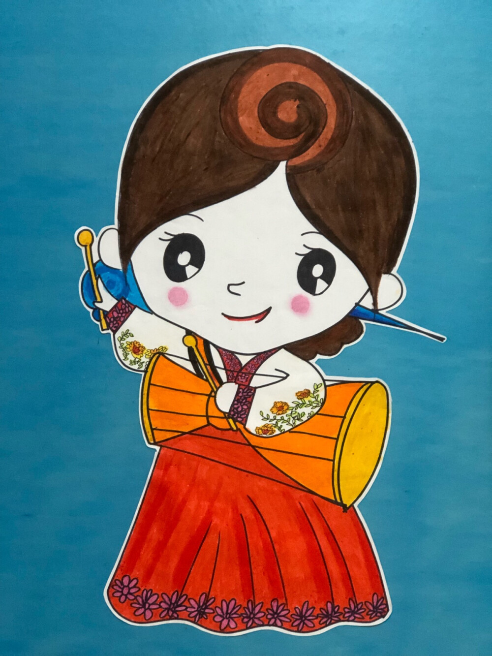 上色后