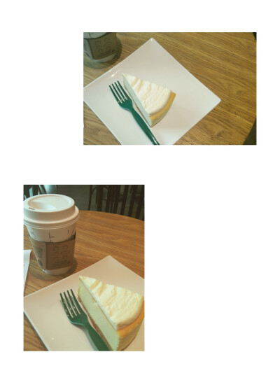 洛阳王府井星巴克 卡布奇诺 芝士蛋糕（有点酸奶的味道，吃起来不怎么腻）