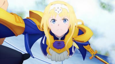 《刀剑神域 Alicization》
爱丽丝·辛赛西斯·萨蒂 (爱丽丝·滋贝鲁库)
脸红的爱丽丝大人敲阔耐~
#2018年10月番#
