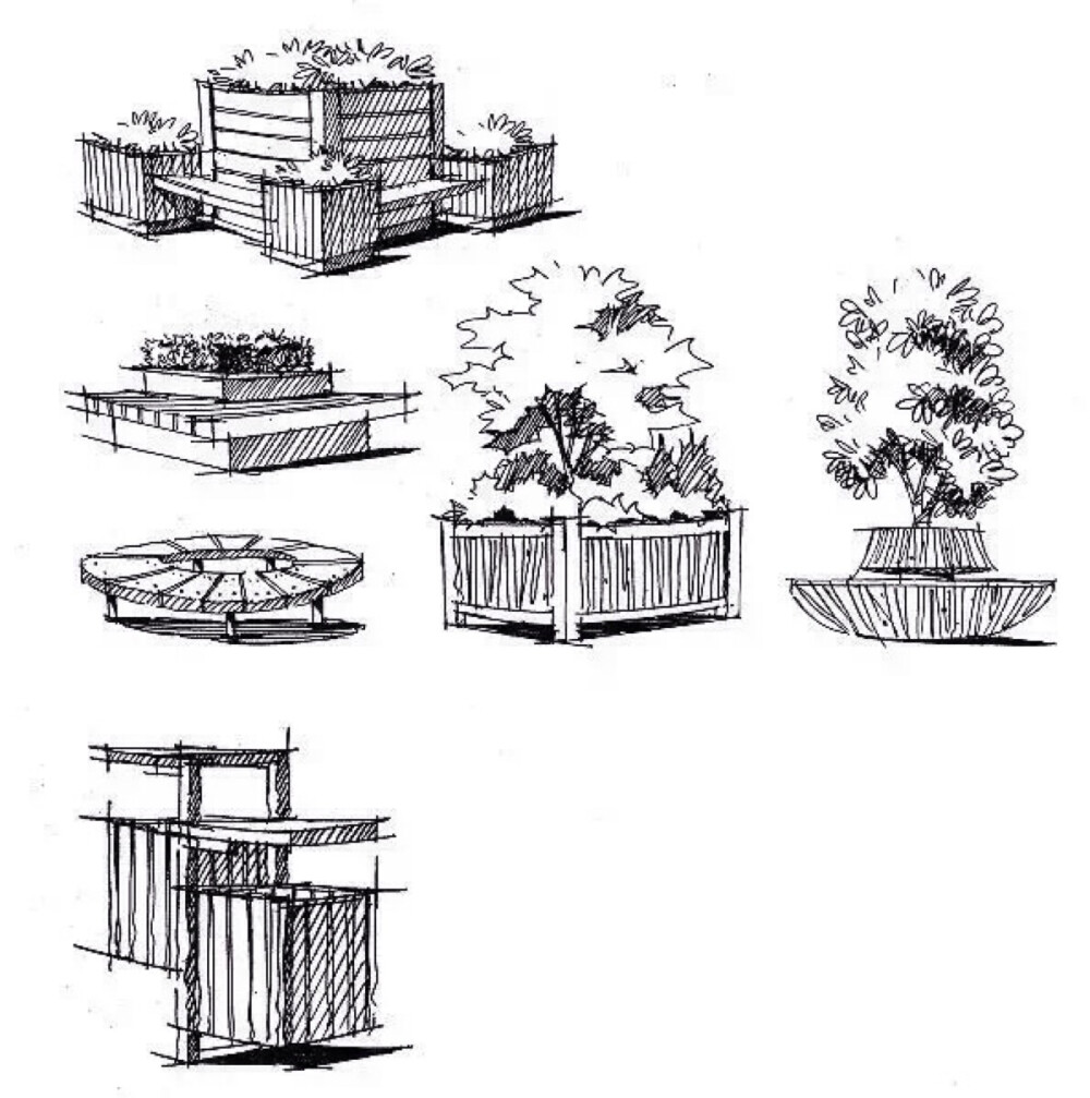 建筑景观线稿