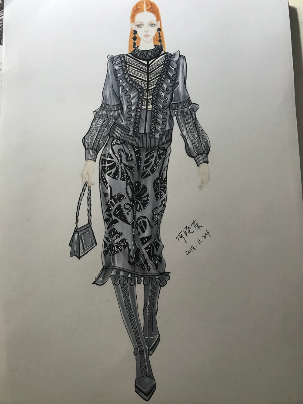 初学服装画，望大神指点