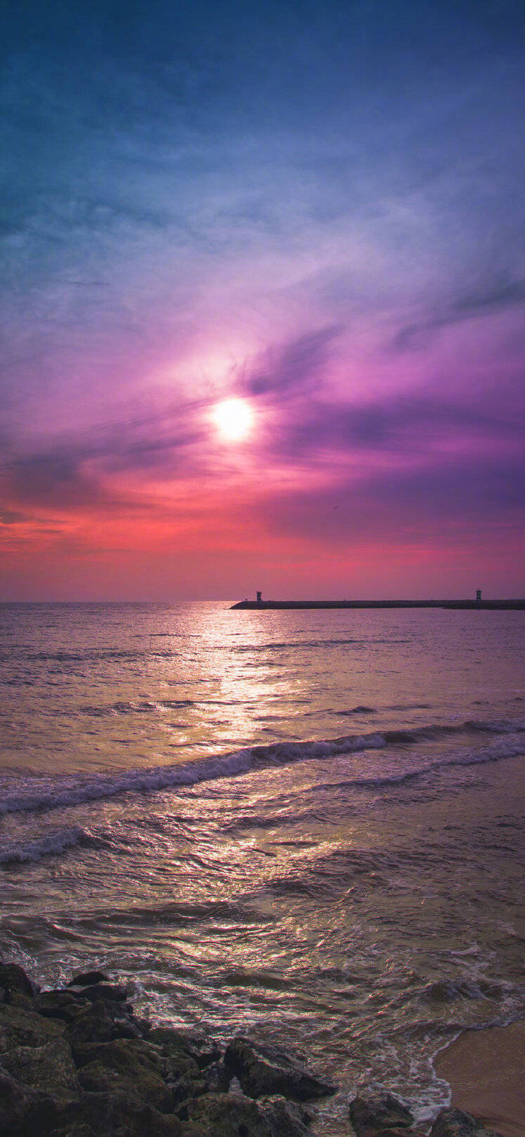 天空 海洋 风景 壁纸 插画