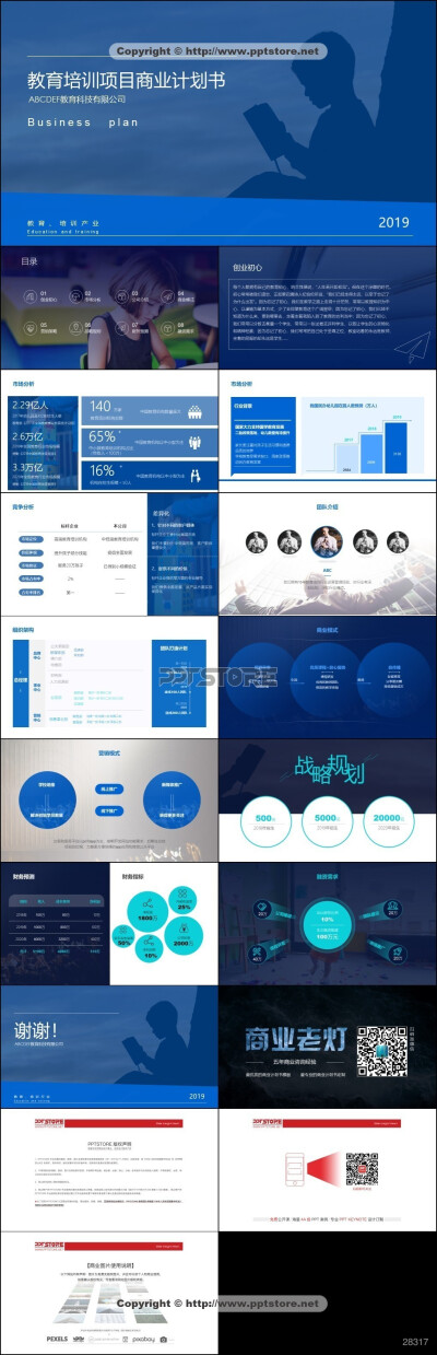 28317-【专业级】教育 培训 学校 项目商业计划书PPT模板