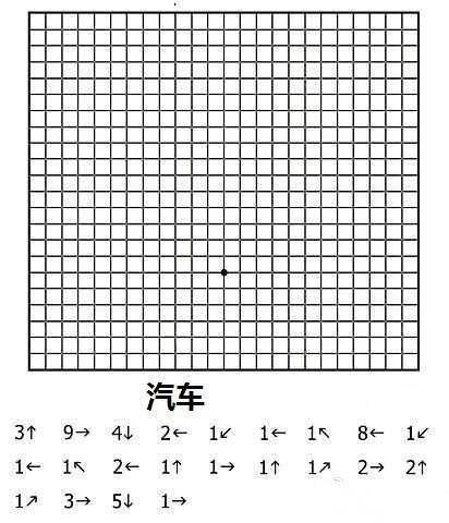 分享一个减压小游戏，以小黑点为起点，沿着横竖网格线，根据数字及方向指示，画出可爱简笔画！ 马住心烦压力大的时候画着玩玩吧