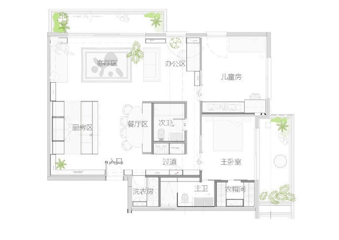 简约工业风二居室Loft