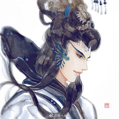 【插画师：墨水拌土】手绘古装美男