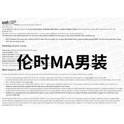 又出一枚伦敦时装学院男装硕士MA的大帅哥，怎么得了，一年考上2人，出自英圣 我们大师班去纽约时装周的学生