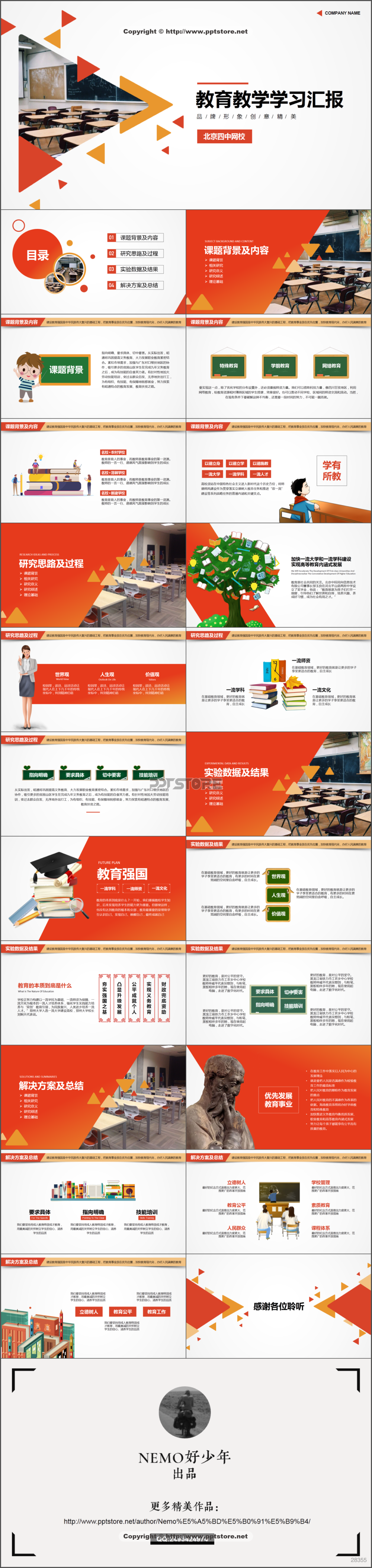 28355-教育教学课件开题报告毕业答辩工作汇报PPT模板