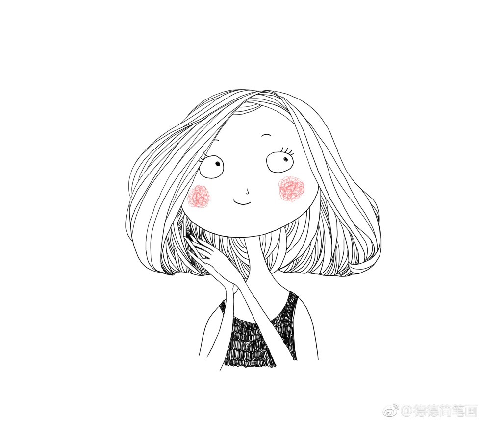 手绘插画森系唯美小清新文艺少女