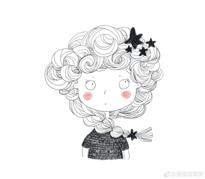 手绘插画森系唯美小清新文艺少女