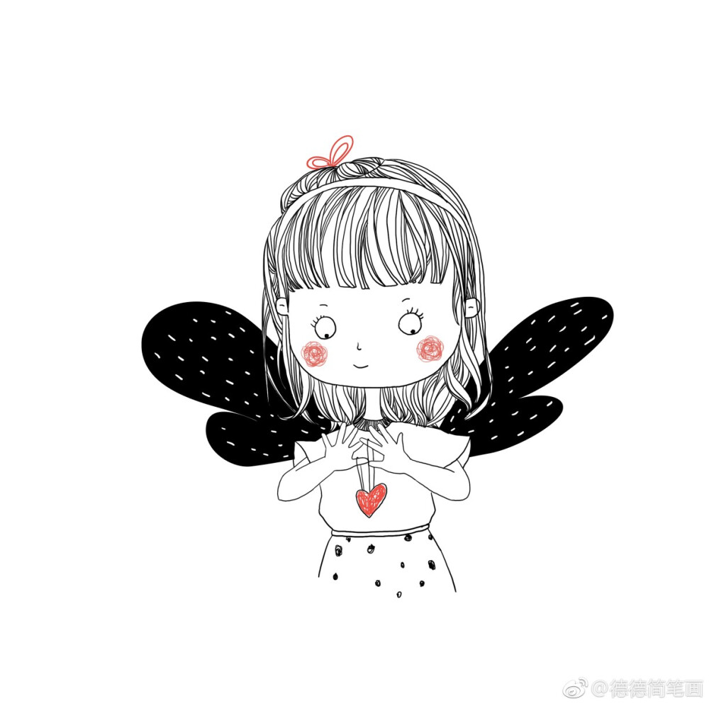 手绘插画森系唯美小清新文艺少女