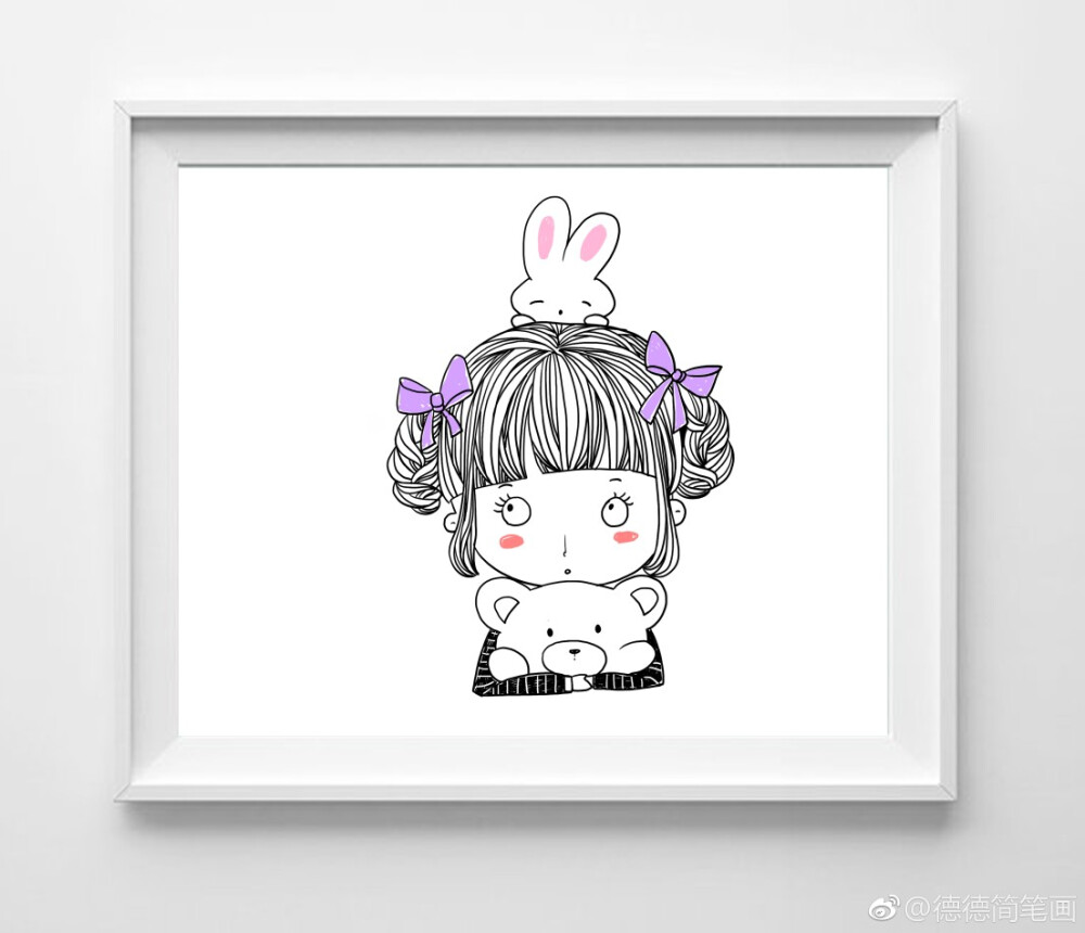 手绘插画森系唯美小清新文艺少女