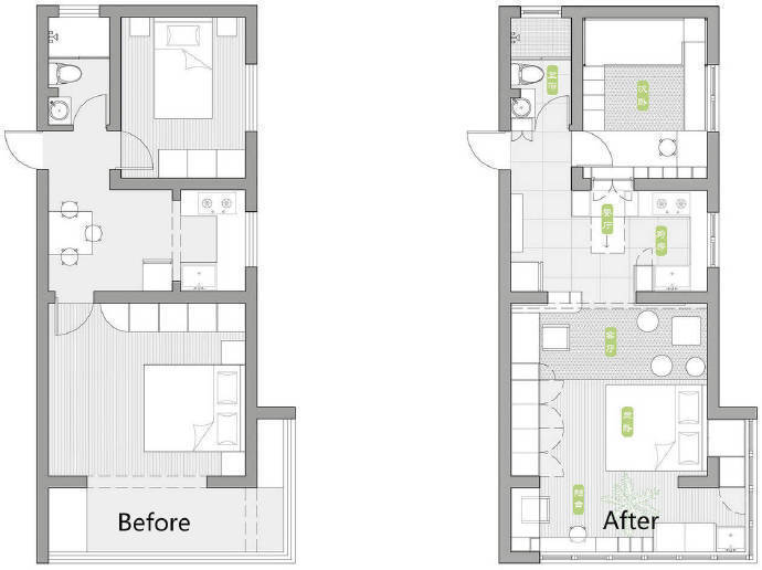58㎡小户型改造，简约自然~