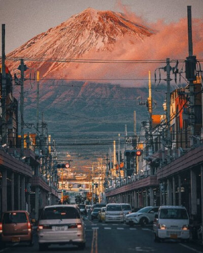 日本富士山美景街拍寺庙高清壁纸背景