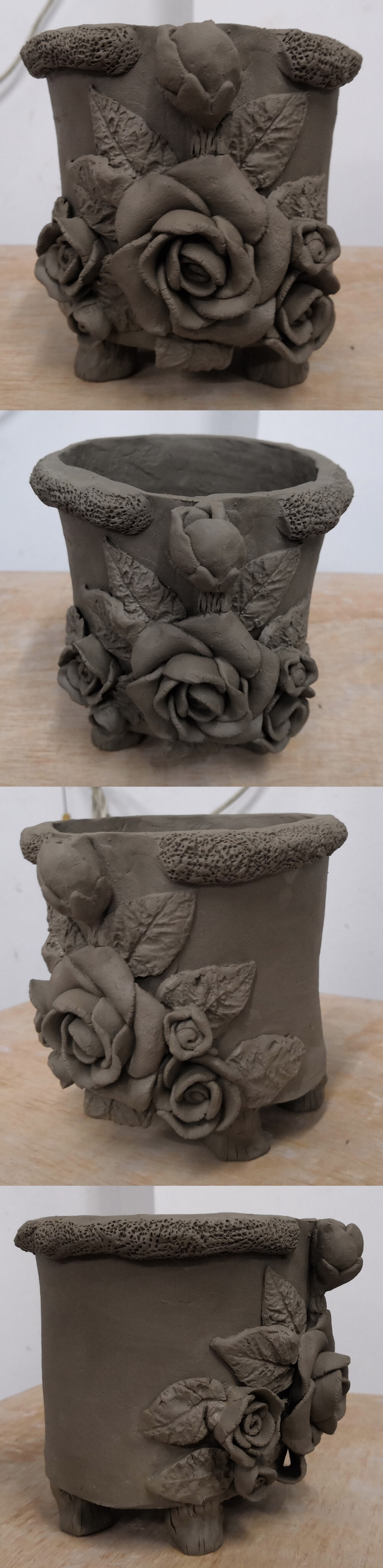 陶艺——玫瑰花盆