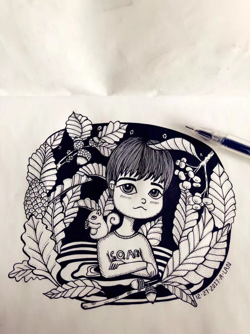 原创黑白小插画