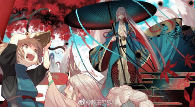 @网易阴阳师手游 @阴阳师手游同人账 #百绘罗衣# 爆肝2019，终于肝了一堆图过来惹，这次分别摸了玉藻前-九星逐阳（让舅舅幸福一下）彼岸花-墨染彼岸（黑色的彼岸花）阎魔-散月冥霜（原来白皮，后来不小心涂黑觉得很带…