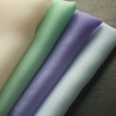 法式刺绣面料 国产高品质欧根纱 半透明软纱布料