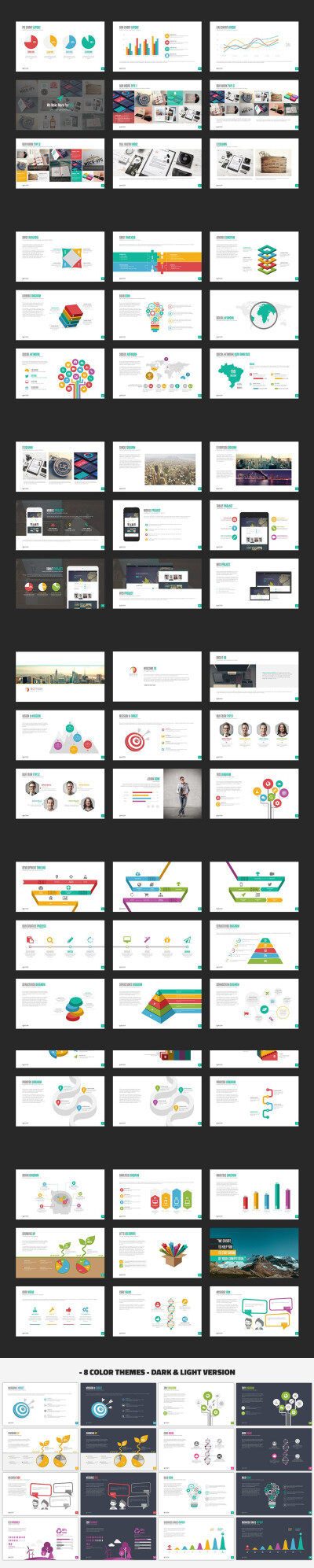 商务数据图表数据顺序关系Keynote模板