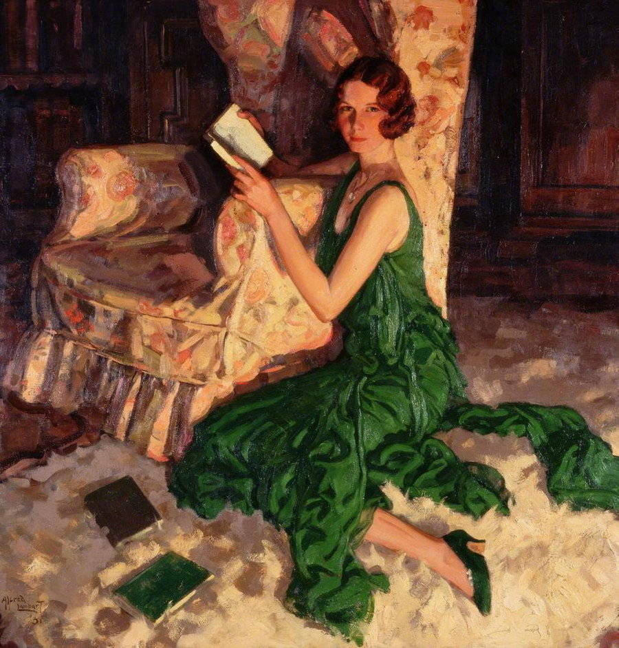 古典油画中的绿衣美人