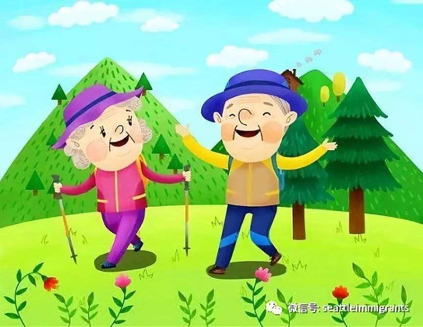 登山儿童画
